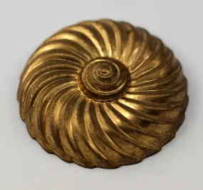 1 Vintage Spiral Raw Brass Cabochon 37 Mm