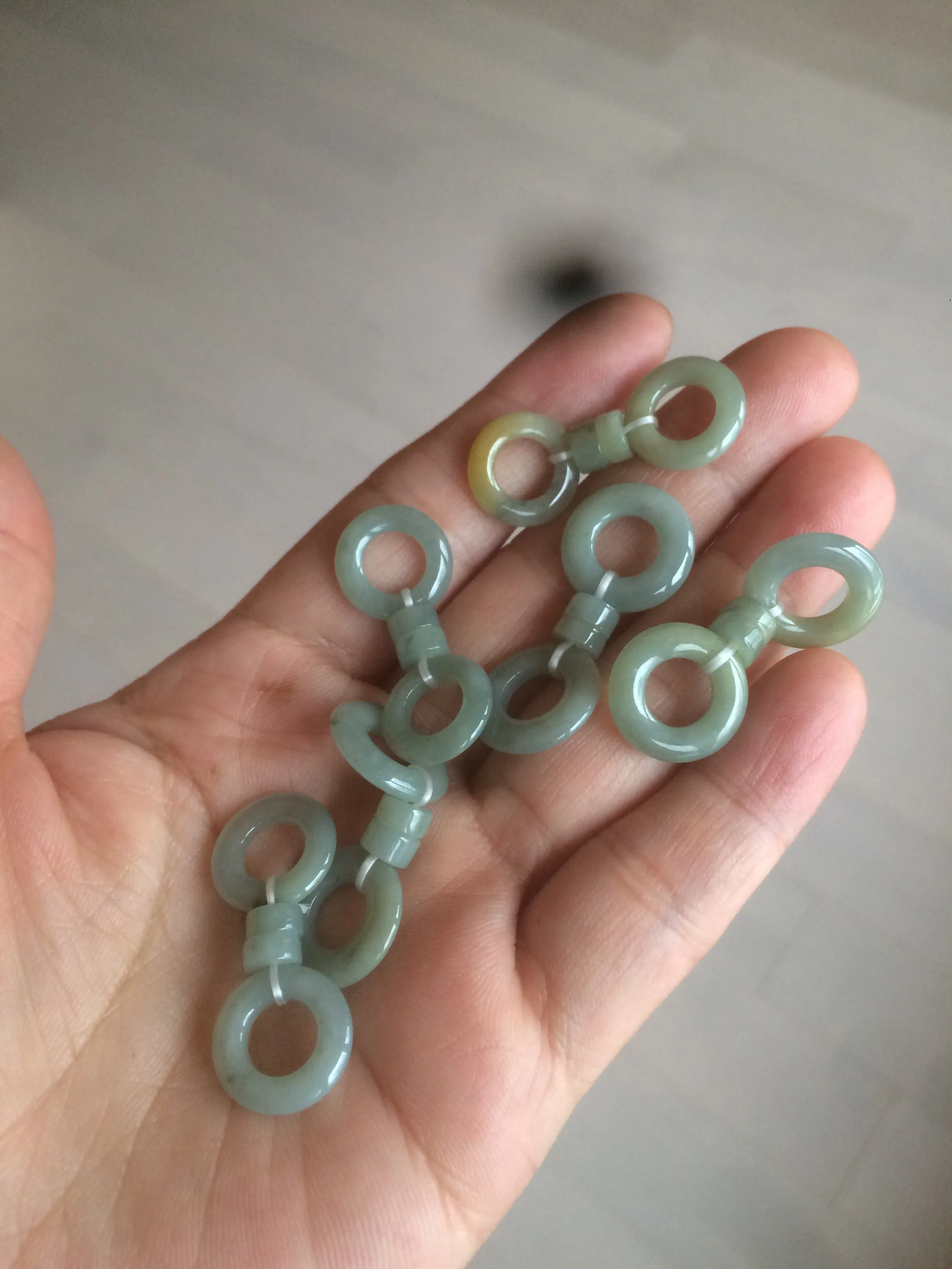 100% Natural icy watery blue/grenn/yellow safe and sound mom and daughter buckle dangling Guatemala jadeite Jade earring C6