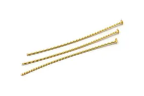 100 Raw Brass Head Pin, Findings (50mmx0.80mm) BRC037