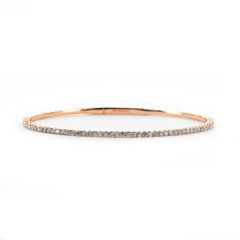 1.02ctw Diamond Flex Bangle - Rose Gold