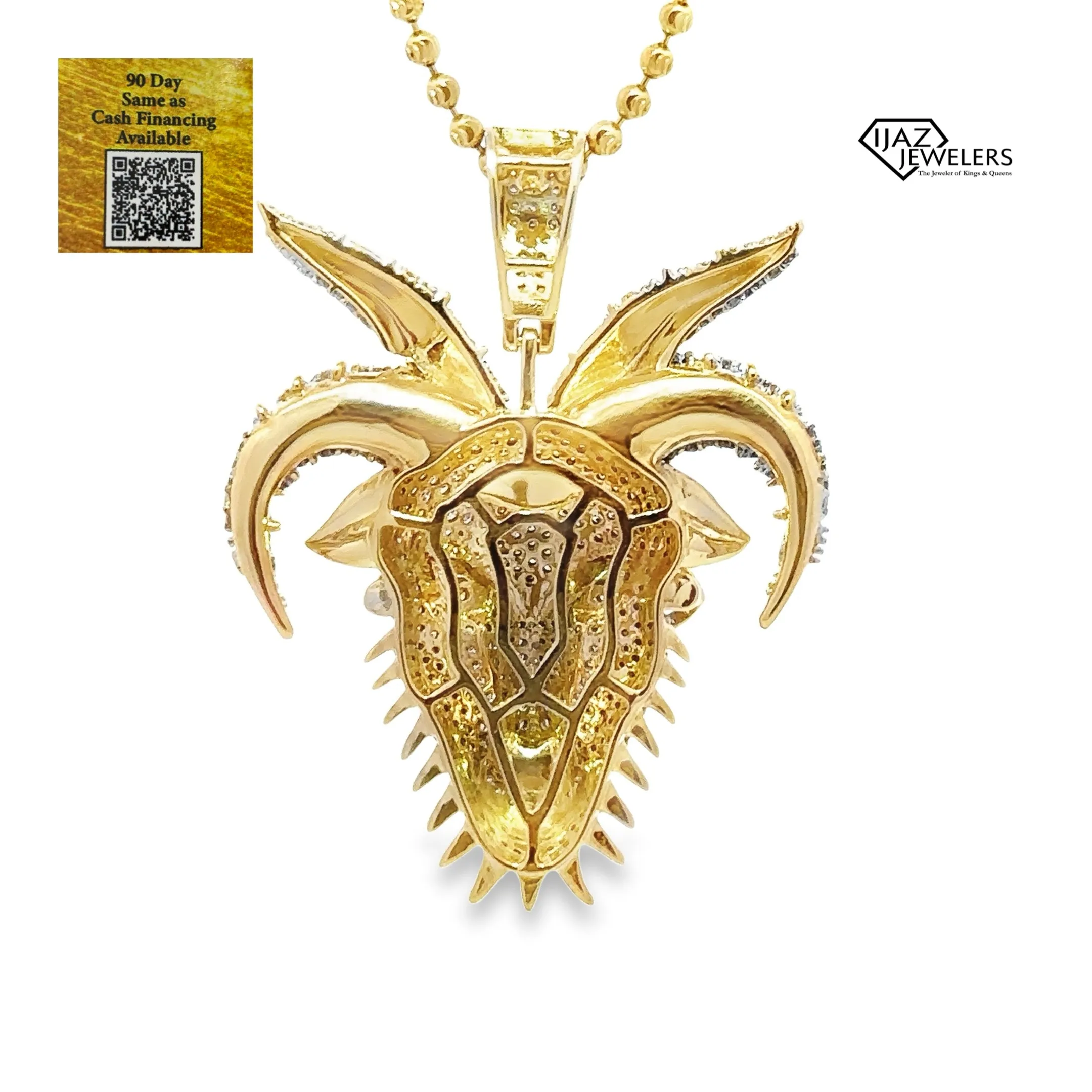 10K Gold 2.00 CTW Diamond Goat Charm