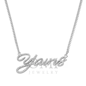 10K WHITE GOLD DIAMOND CUSTOM NAME NECKLACE 0.56 CT