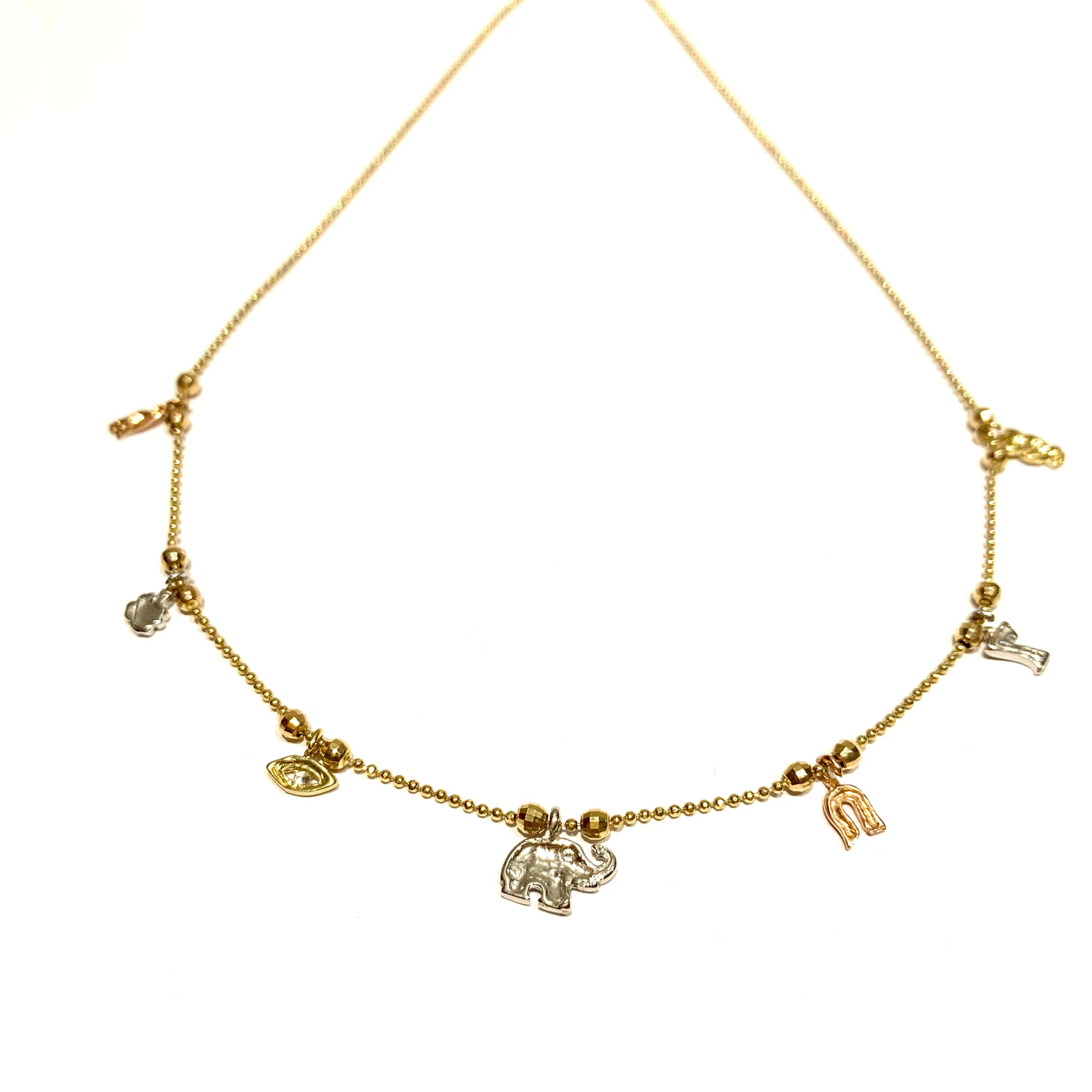 14k Gold Lucky Charm Necklace