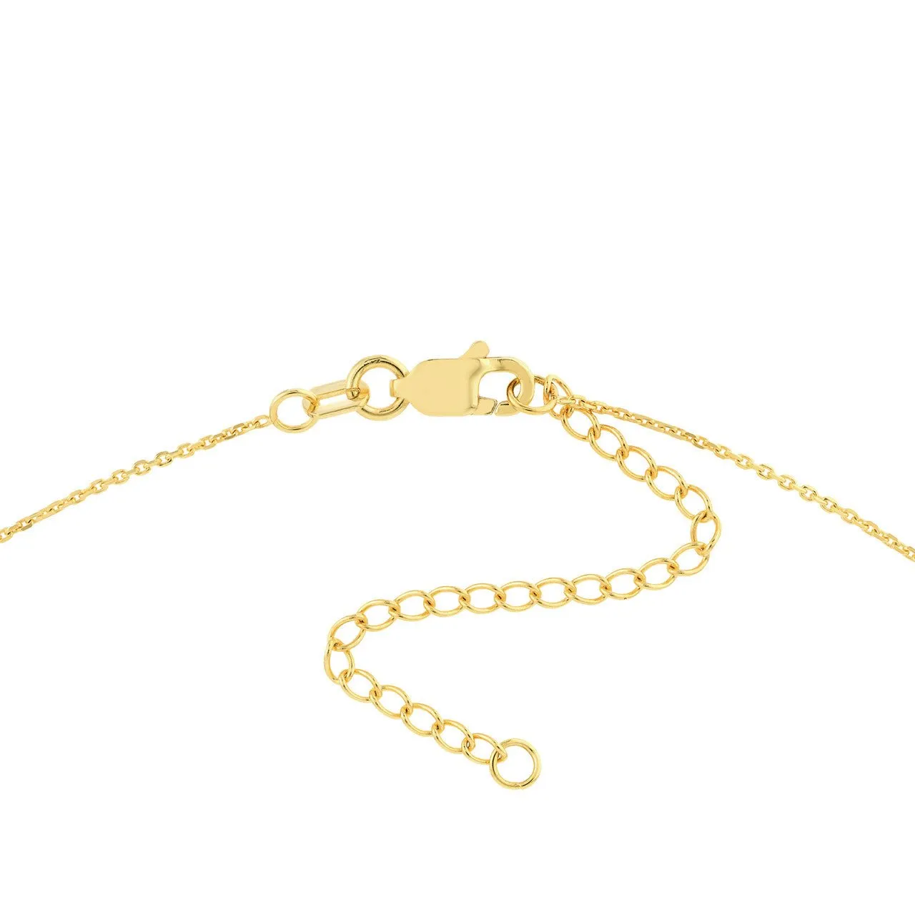 14K Gold Paper Clip Links Diamond Necklace