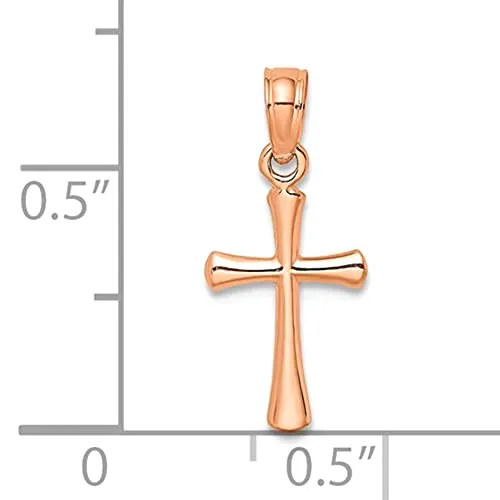 14K Rose Gold Cross Charm Pendant