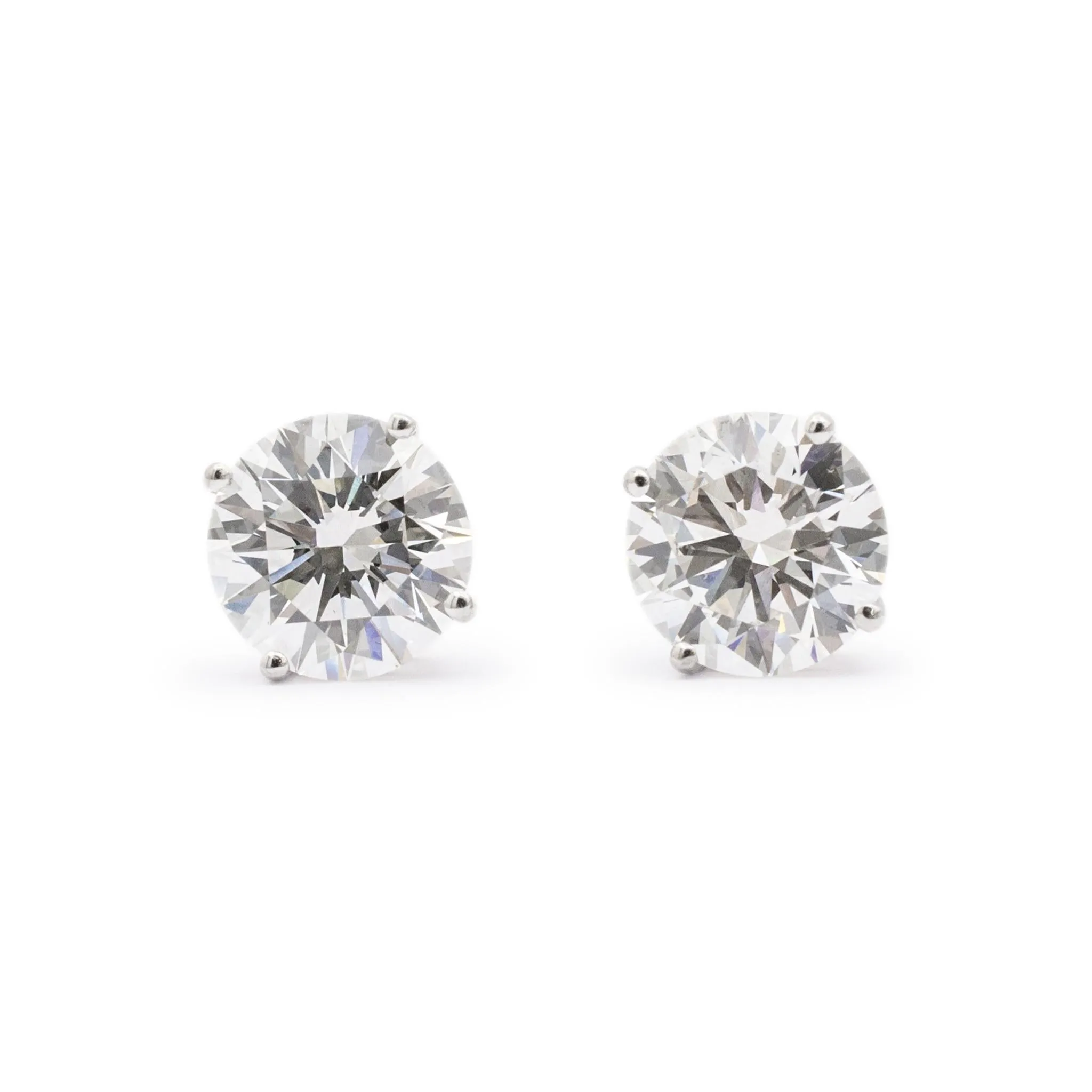 14K White Gold 4-Prong Screw Backs 4.20CT Lab Grown Diamond Stud Earrings