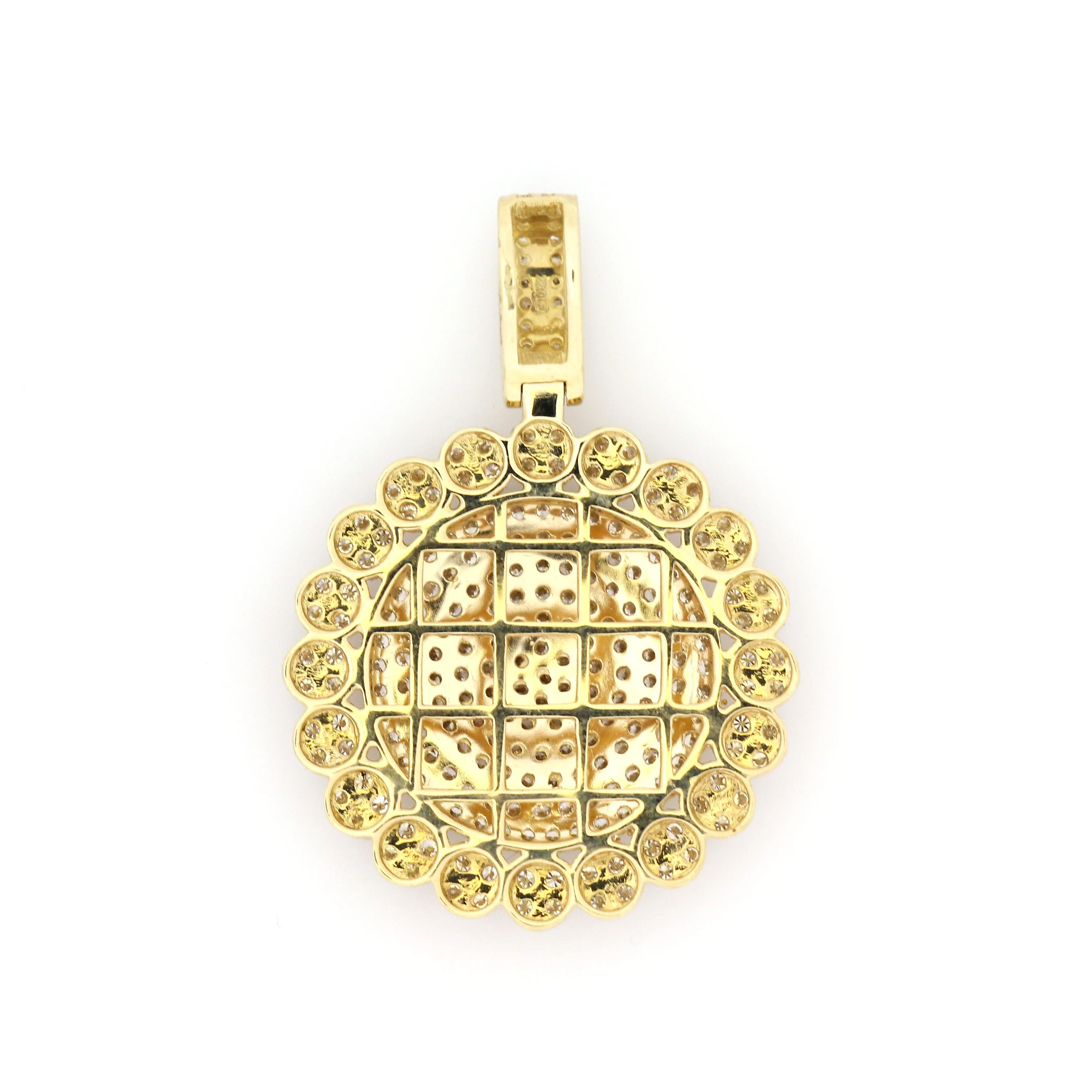 14K Yellow Gold Medallion Pendant 2.5 Ctw