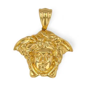 14K Yellow gold medusa 48mm pendant-322363