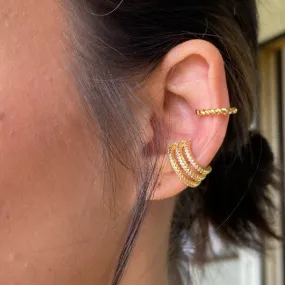 18k Gold Filled Twisted Shape Dainty Ear Cuff