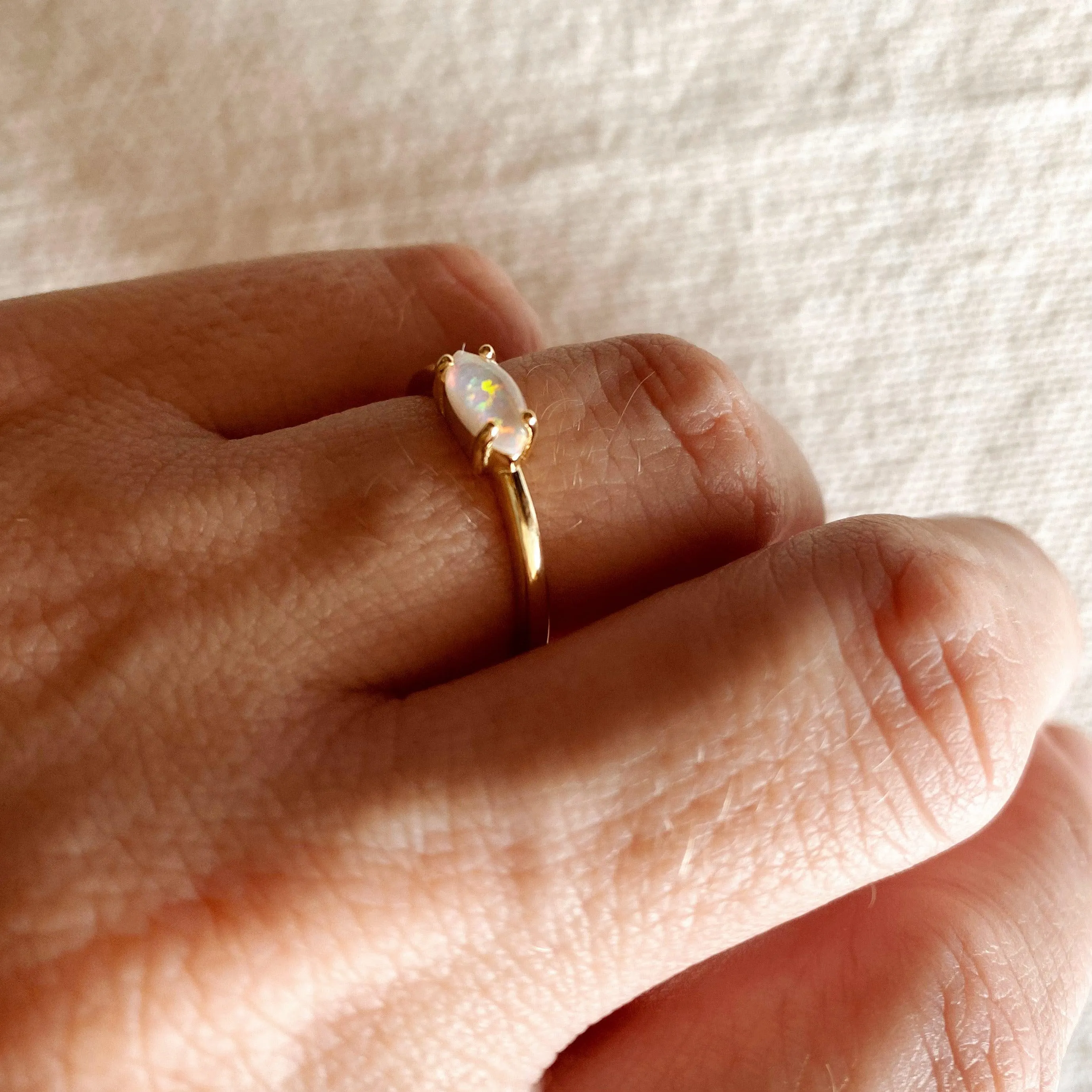 18k Gold Vermeil Opal Ring