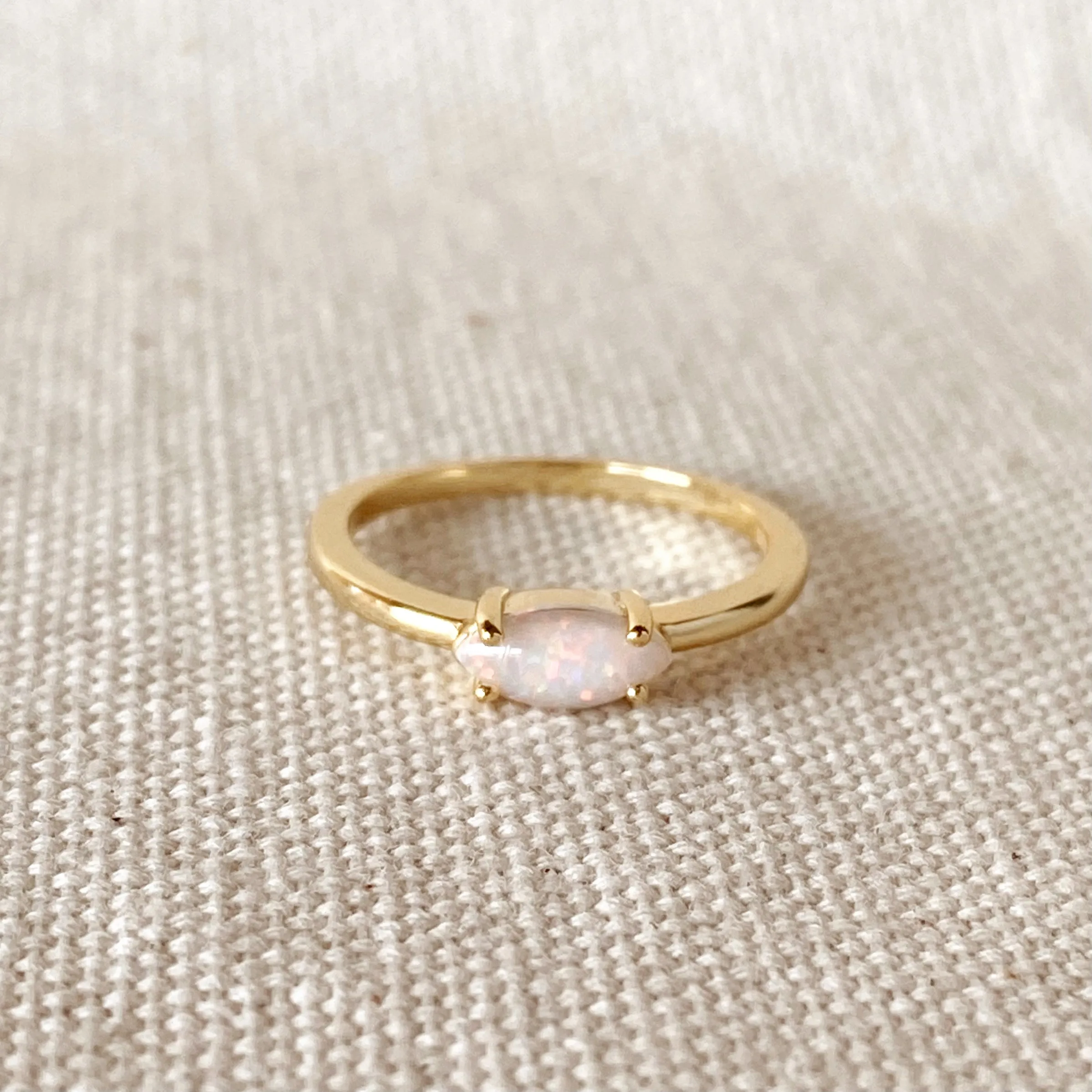 18k Gold Vermeil Opal Ring