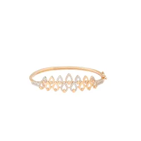 18K Rose Gold & CZ Bangle (13.3gm)