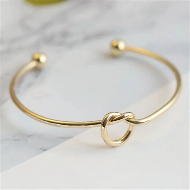 2017 New Simple Minimalist Simple Bracelet Personality Open Knotted Bracelet Jewelry Wholesale Pulseiras Feminina Cuff Bracelets