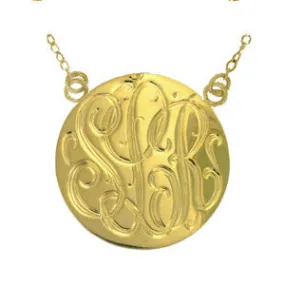 24K Gold Plated Engraved Necklace-Split Chain