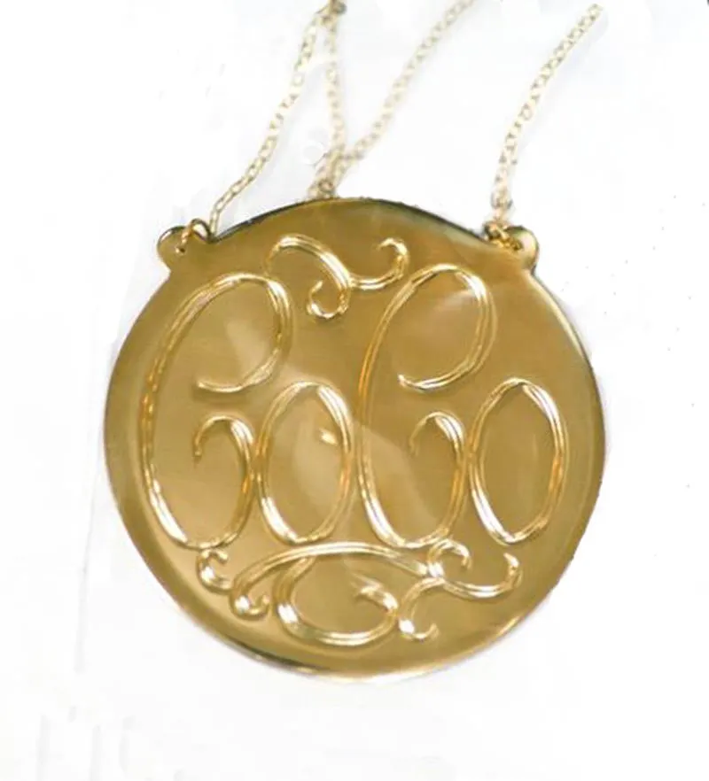 24K Gold Plated Engraved Necklace-Split Chain