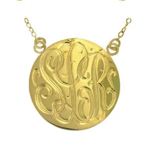 24K Gold Plated Engraved Necklace-Split Chain