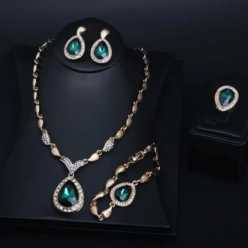 4-piece Drop Clavicle Chain Jewelry Sets