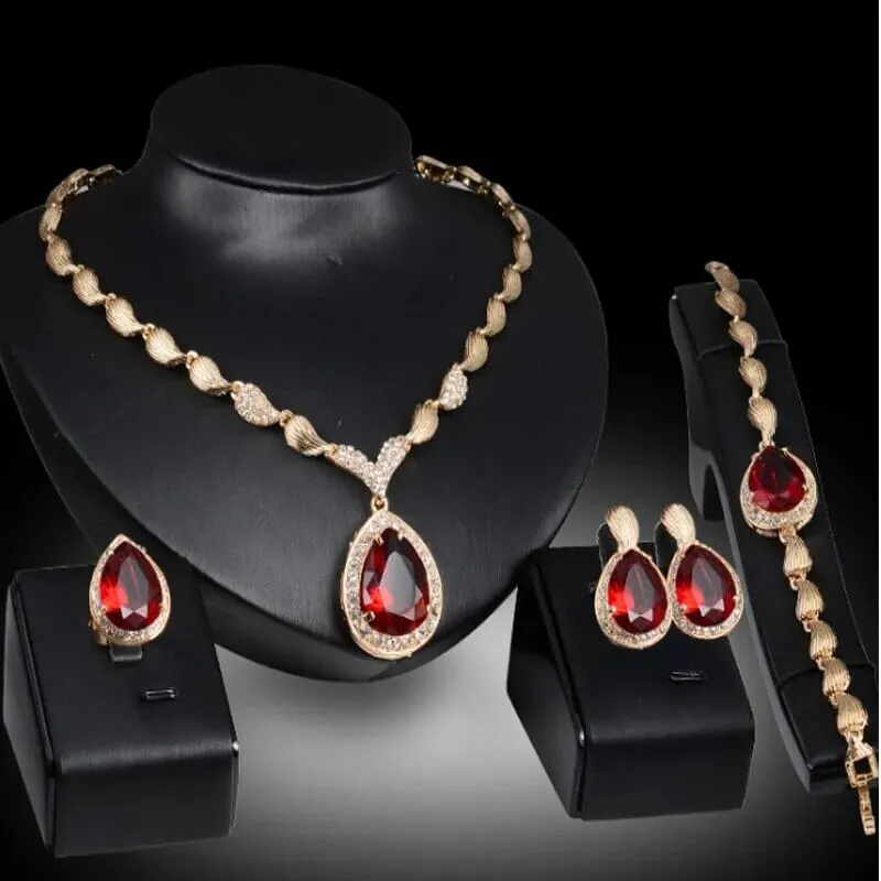 4-piece Drop Clavicle Chain Jewelry Sets