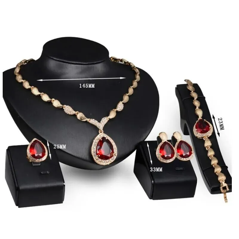 4-piece Drop Clavicle Chain Jewelry Sets