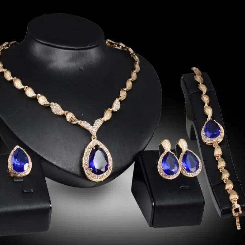 4-piece Drop Clavicle Chain Jewelry Sets