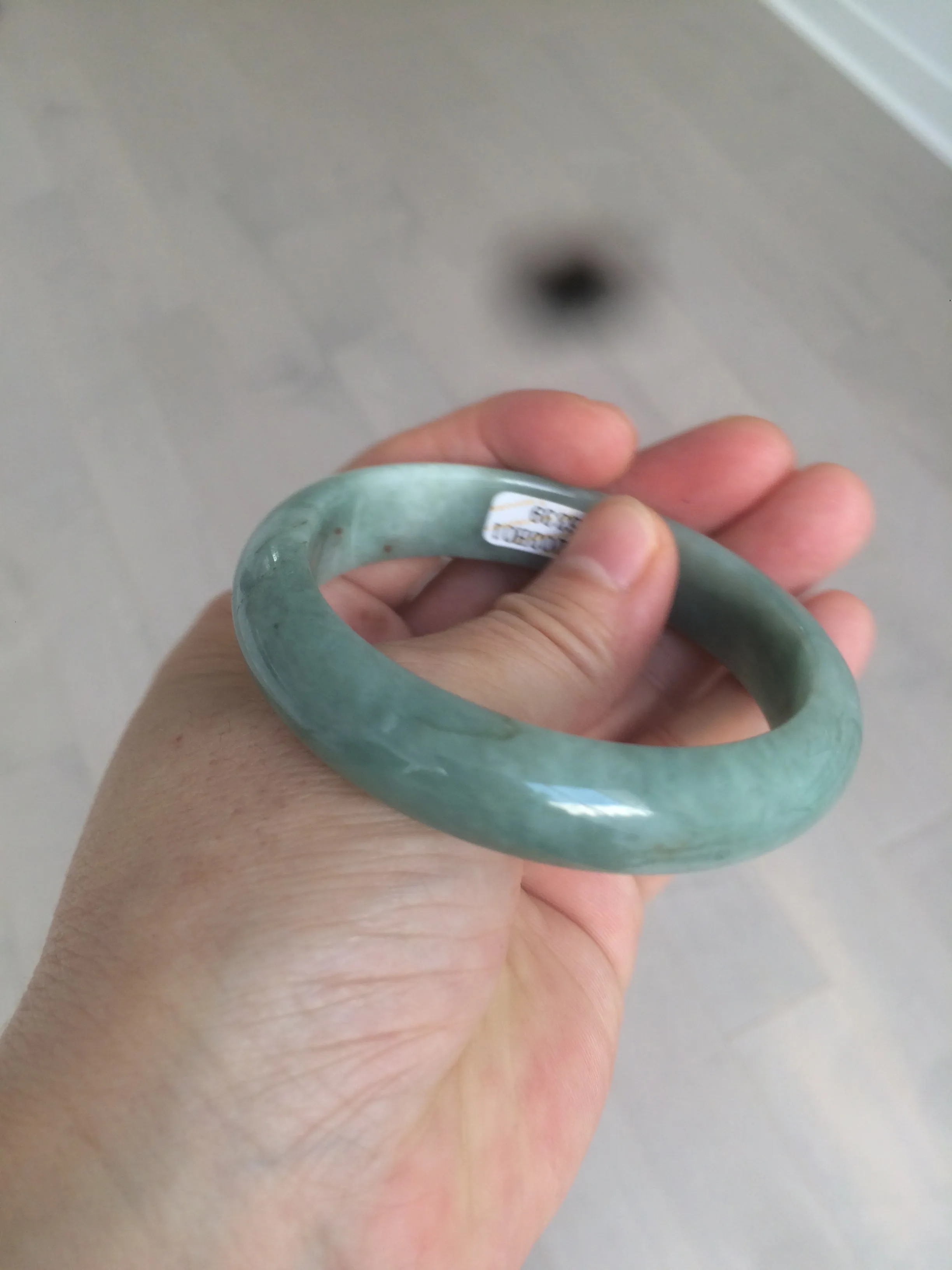 56.2 mm certificated Type A 100% Natural green/orange Jadeite Jade bangle AC54-6339