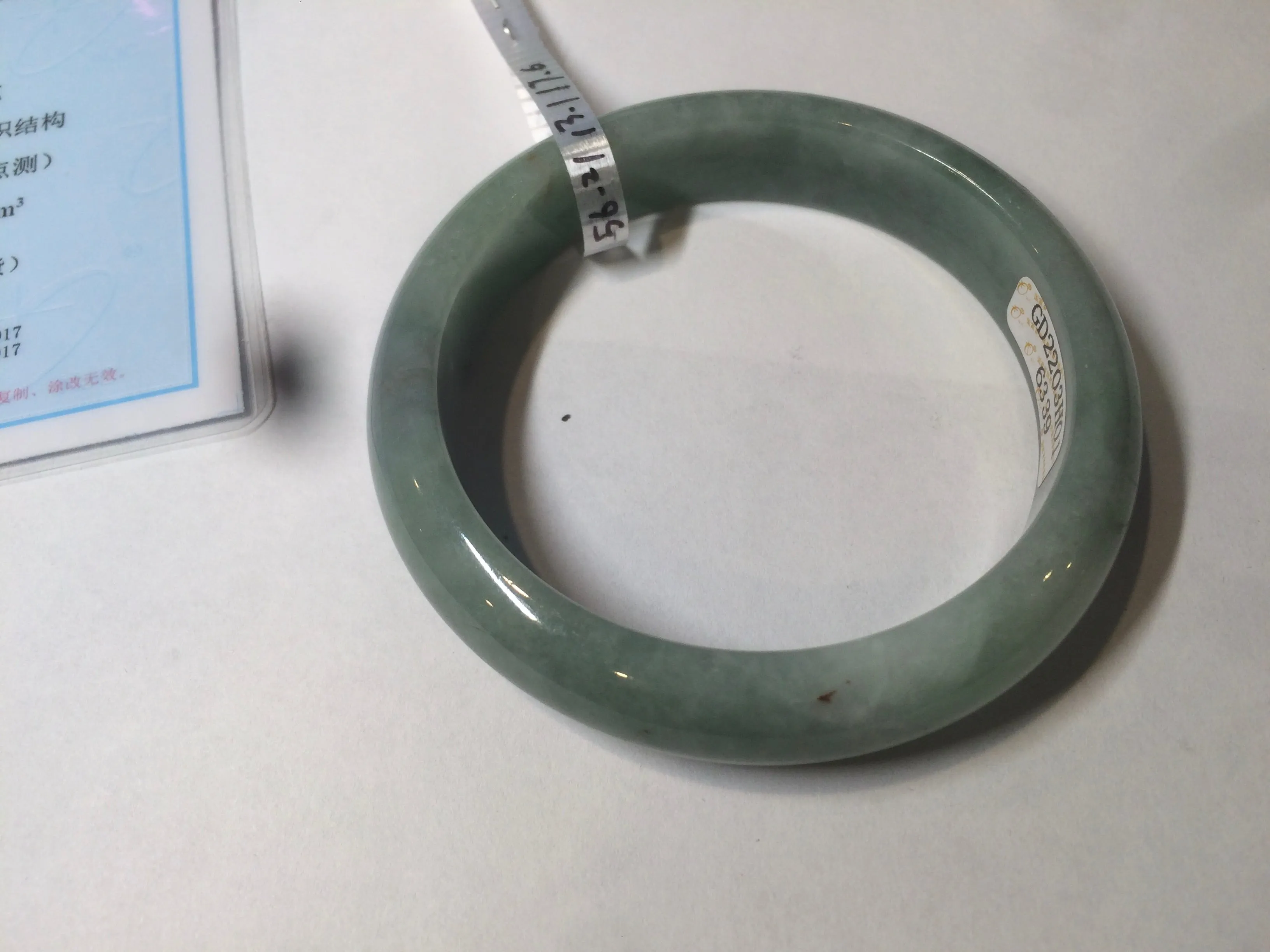 56.2 mm certificated Type A 100% Natural green/orange Jadeite Jade bangle AC54-6339