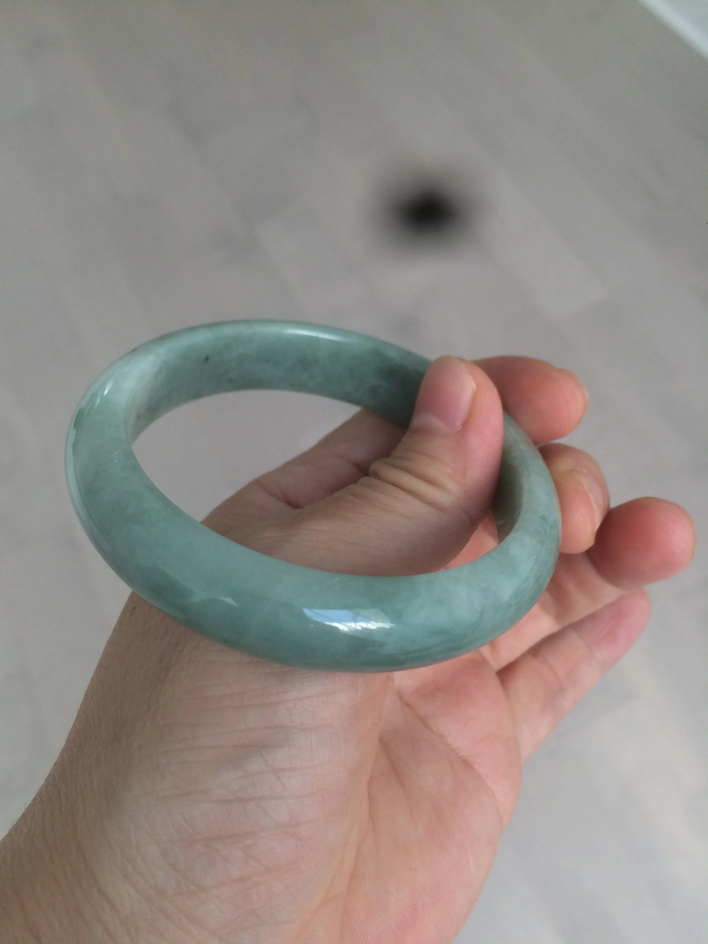 56.2 mm certificated Type A 100% Natural green/orange Jadeite Jade bangle AC54-6339