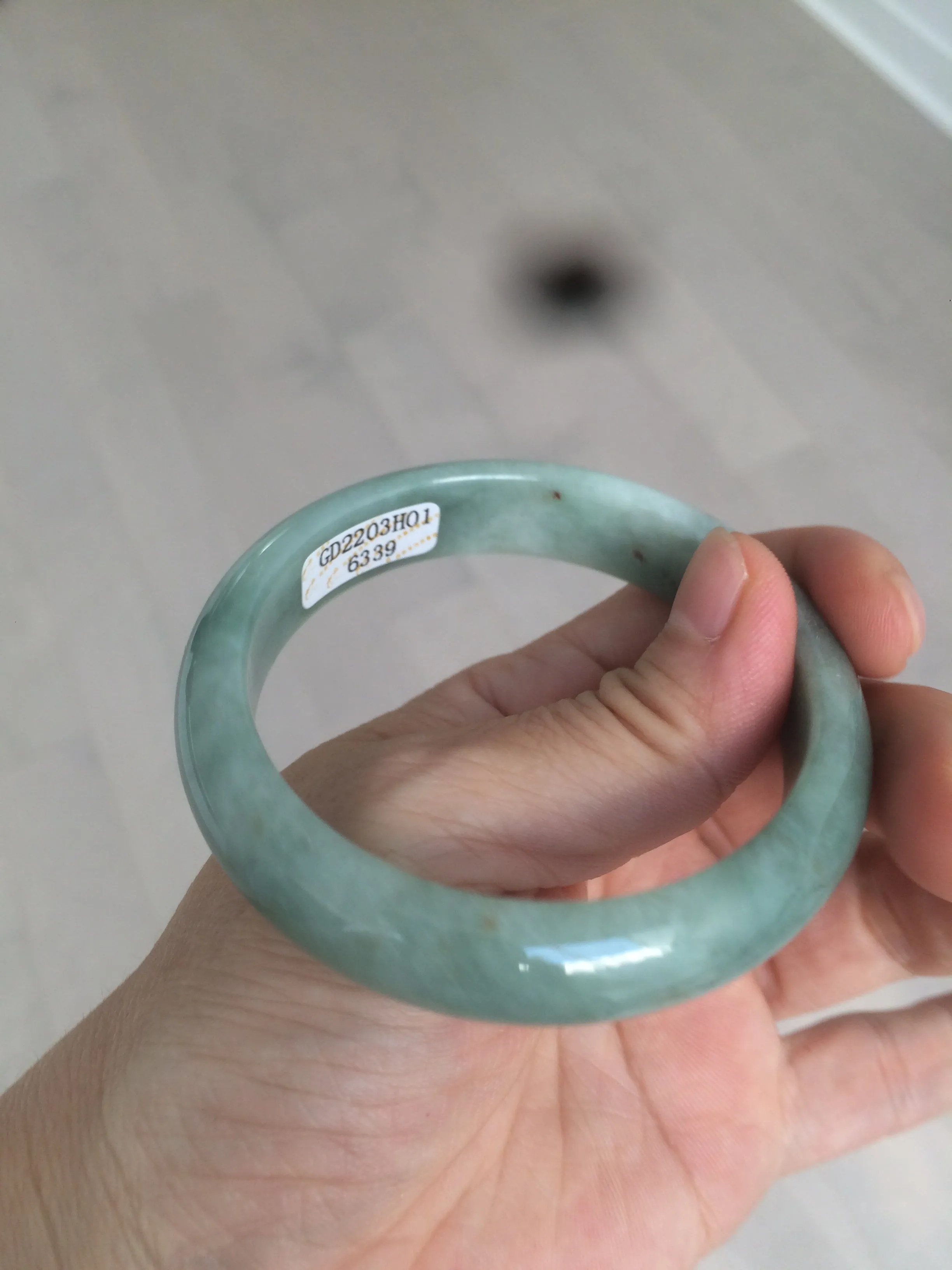 56.2 mm certificated Type A 100% Natural green/orange Jadeite Jade bangle AC54-6339