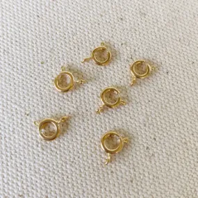 6 Pcs bag 18k Gold Filled Spring Ring Clasp 6mm Size Component Parts Jewelry Making