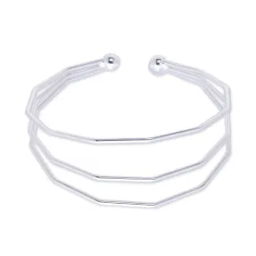 60mm Adjustable Brass Three Wavy line Bracelet bangle bracelet Bridesmaid bracelet minimal jewelry plated silver 1pcs