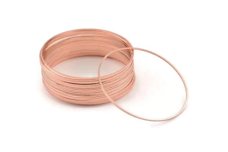 60mm Circle Connector, 12 Rose Gold Tone Brass Circle Connectors (60x1x1mm) D1615