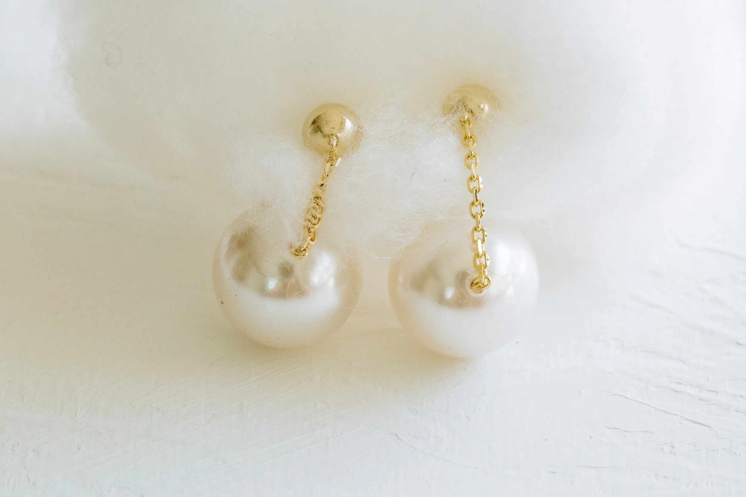 925 Sterling Silver Big Round Ball Simulated Pearl Ear Studs Post Earrings