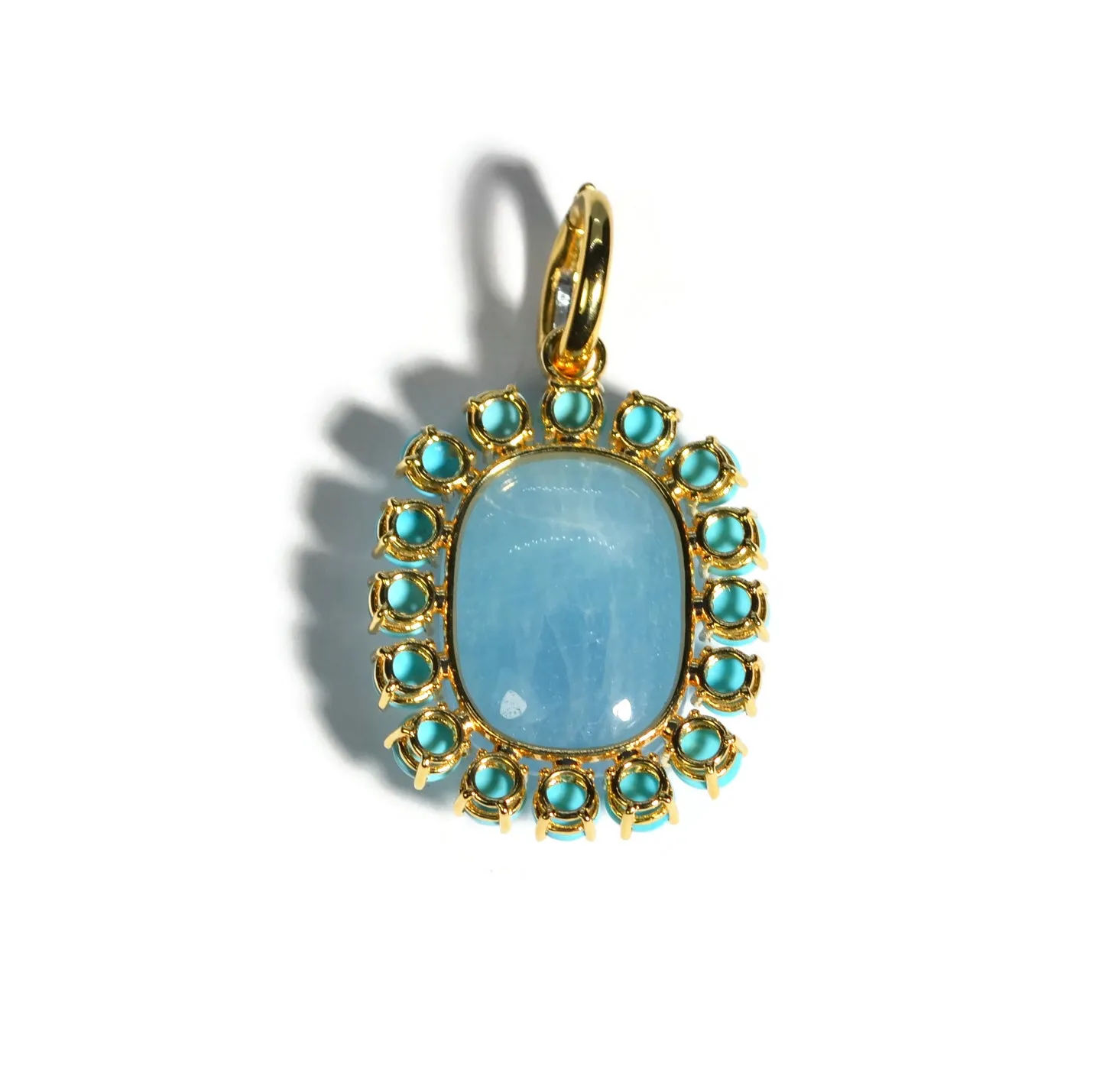 A & Furst - Sole - Pendant with Milky Aquamarine and Turquoise, 18k Yellow Gold