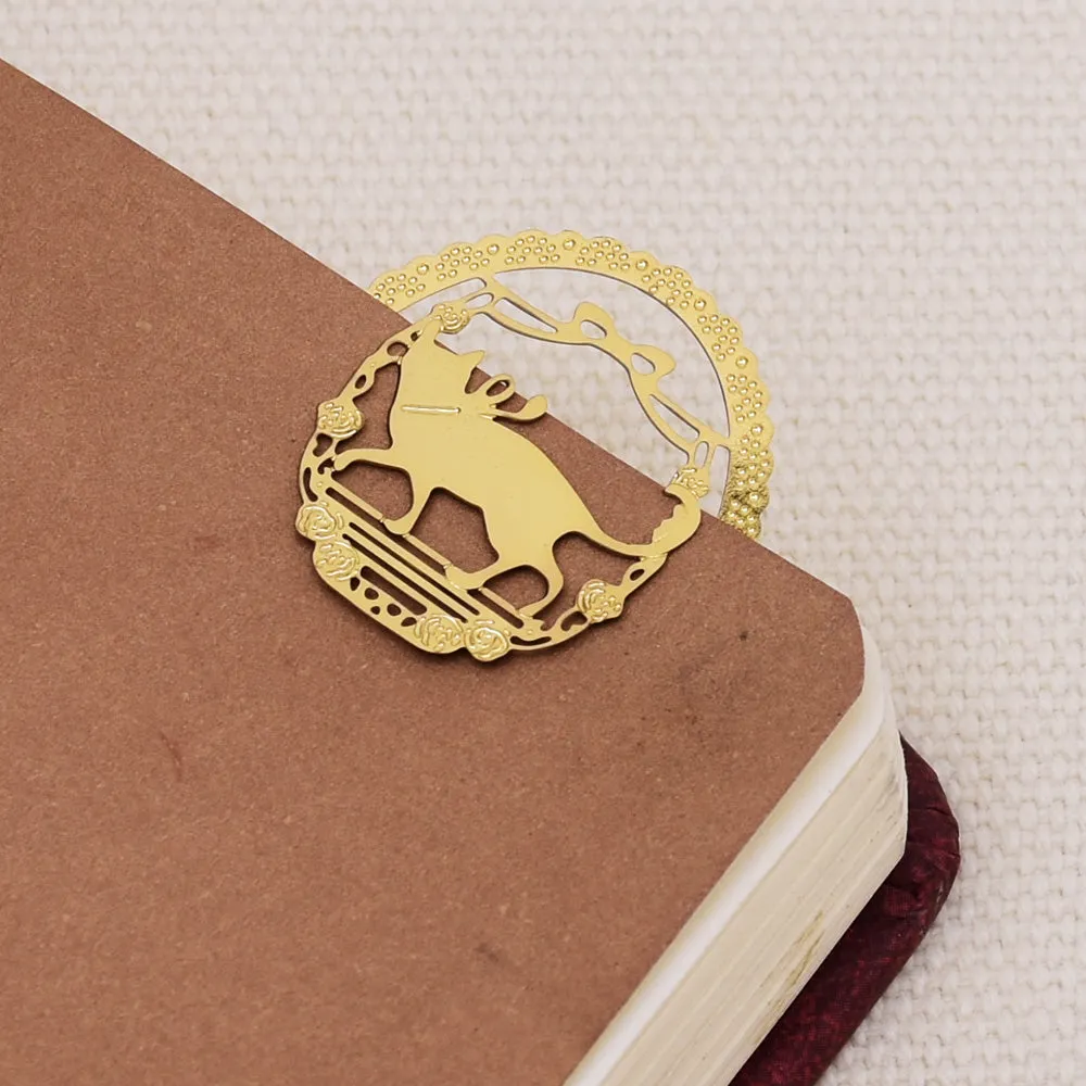 About 29*25mm metal Vintage bookmark clips Paper clips Planner Jewel clip Gold plated cat 5pcs