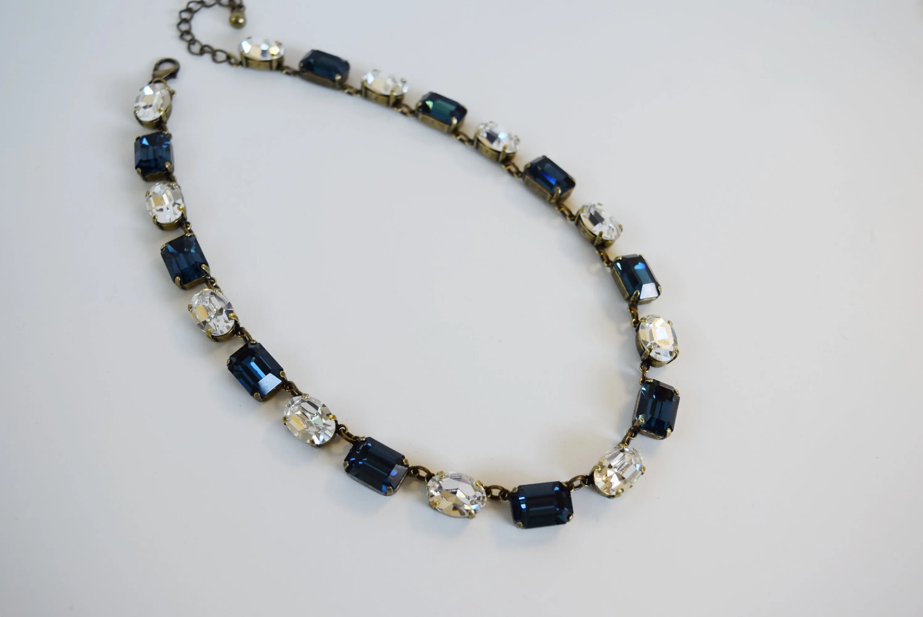 Alternating Swarovski Crystal Collet Necklaces - Medium Oval, Medium Octagon