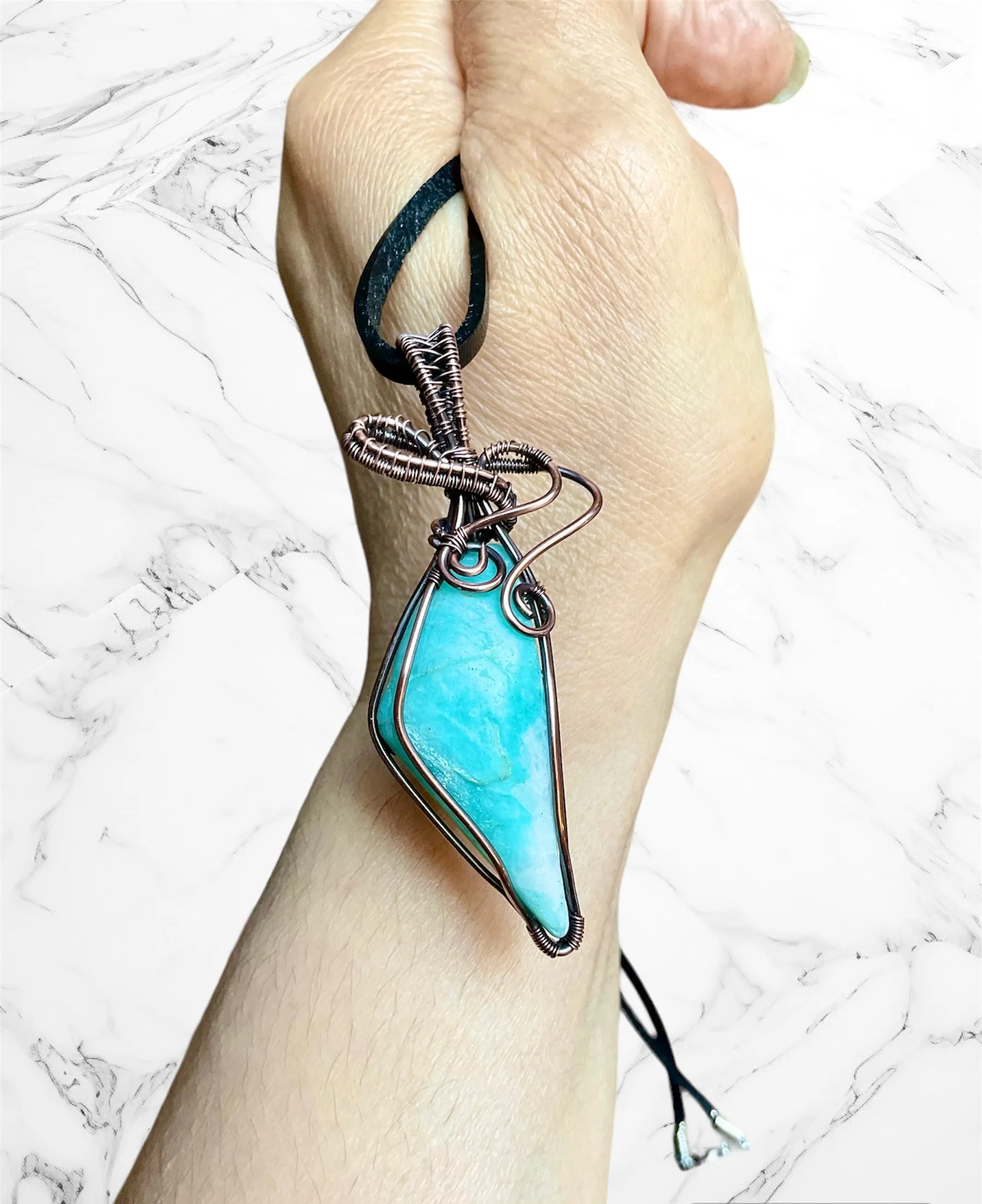 Amazonite Wire Wrapped Pendant