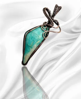 Amazonite Wire Wrapped Pendant