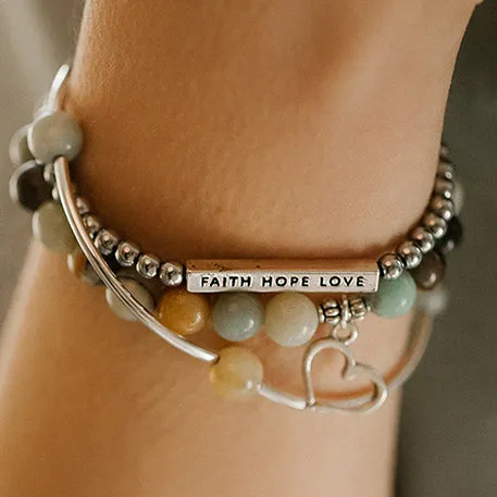 Anchor | Soft Bangle Charm Bracelet | Amazonite