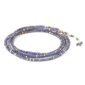 ANNE SPORTUN 34-INCH IOLITE AND 18K YELLOW GOLD BEAD CONFETTI WRAP BRACELET