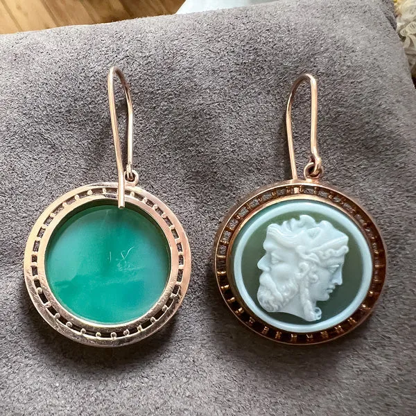 Antique Gryllus Cameo Earrings