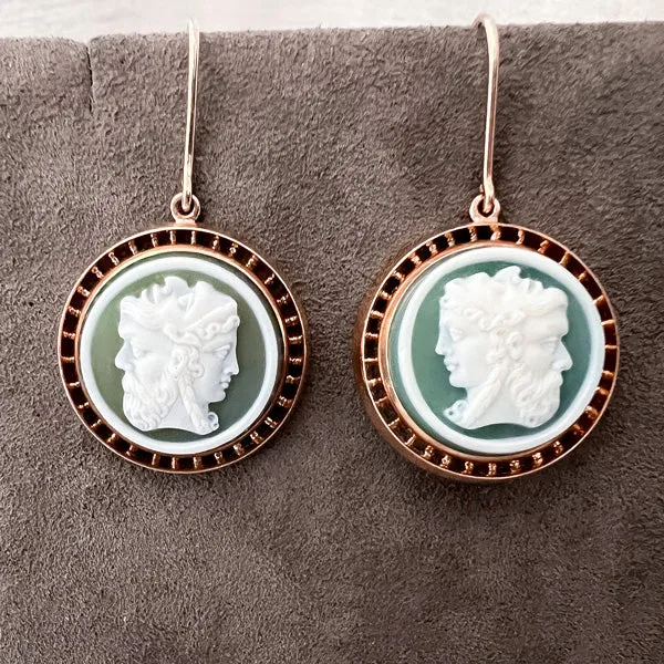 Antique Gryllus Cameo Earrings