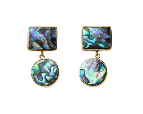 Anya Earrings (Square & Round Abalone)