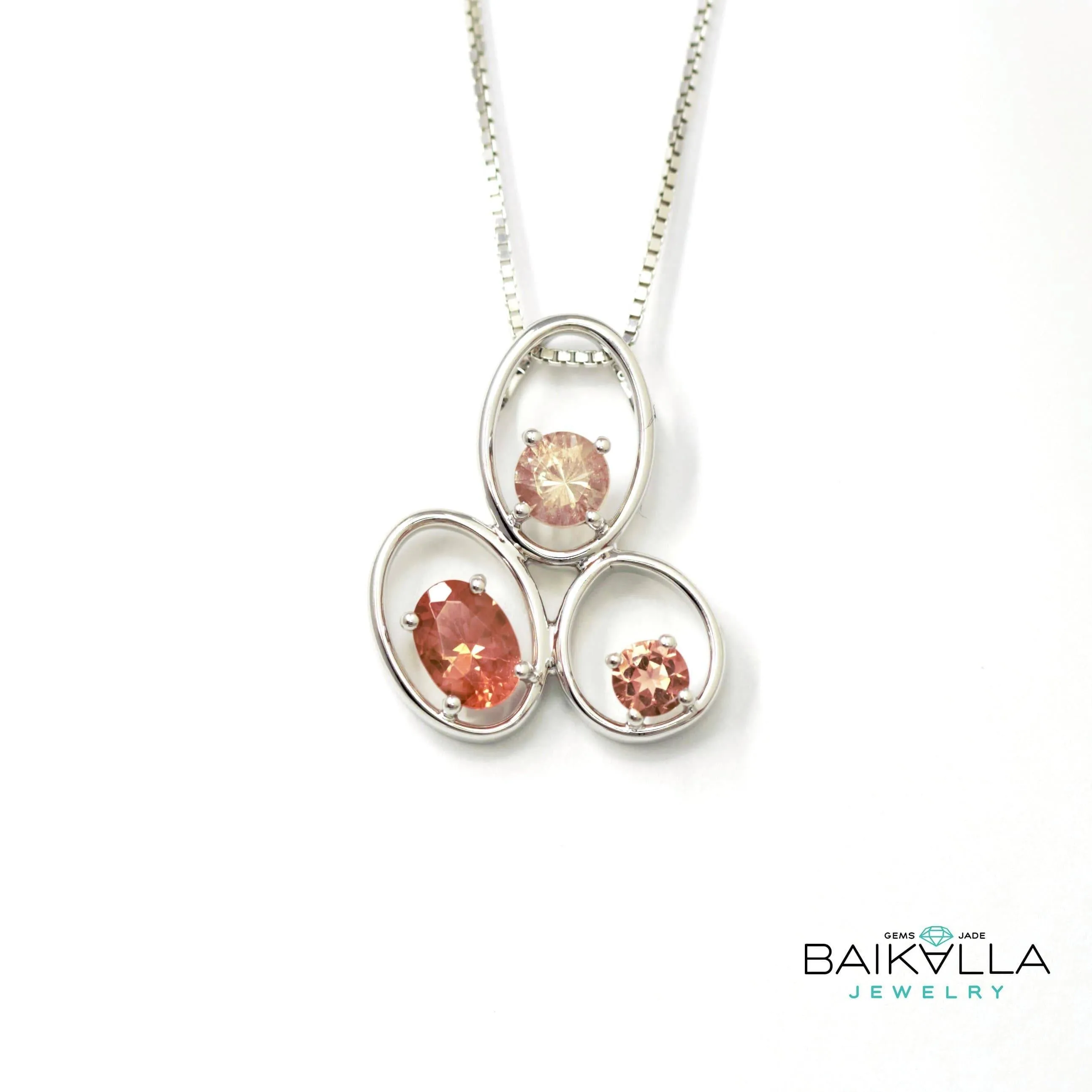 Baikalla? "Charlotte" 14k Gold 3 Oregon Sunstones Pendant Necklace