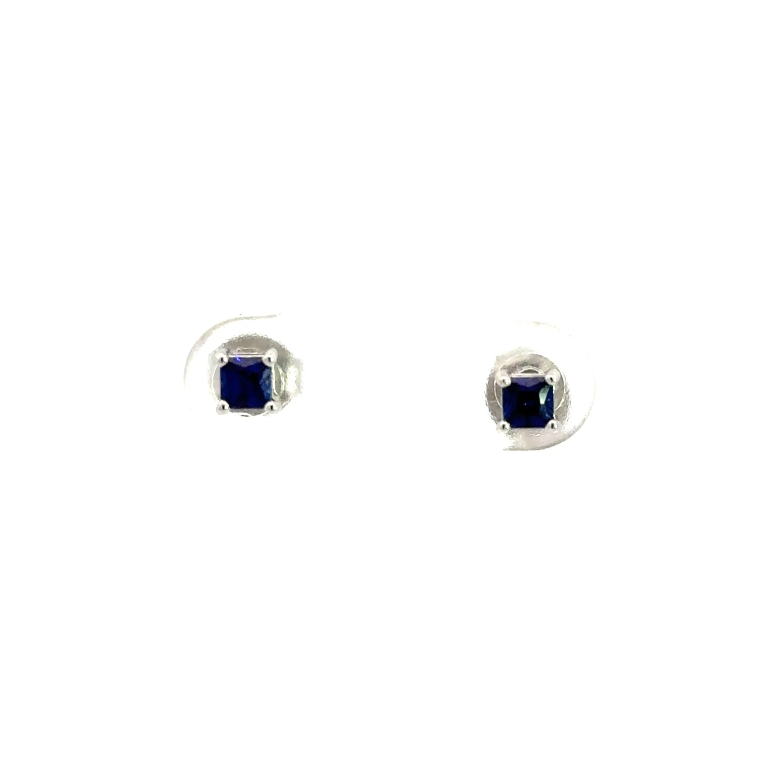 Baikalla? Sterling Silver Lab Created Sapphire Earrings 4mm