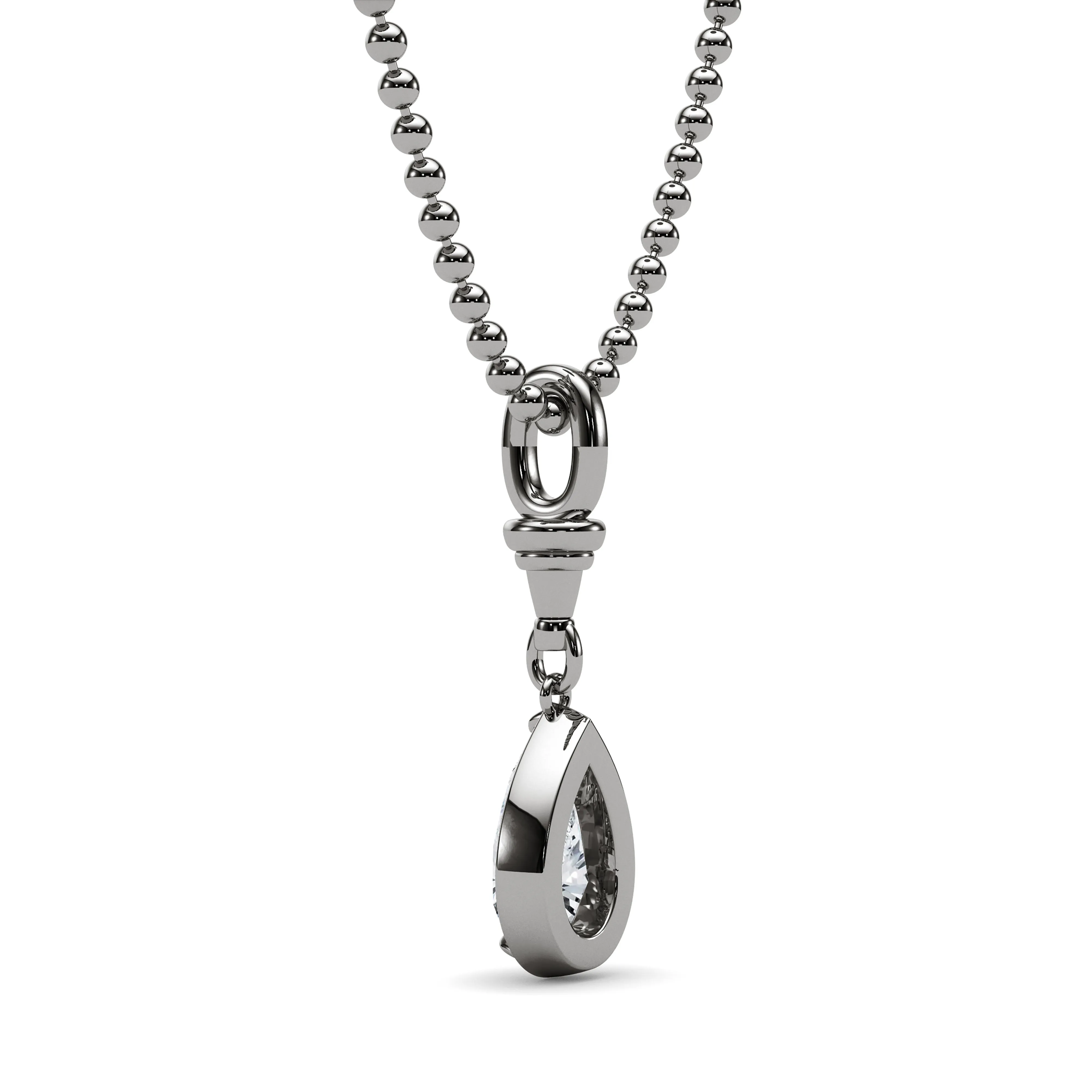 Ball & Chain Pear Shape Diamond Pendant