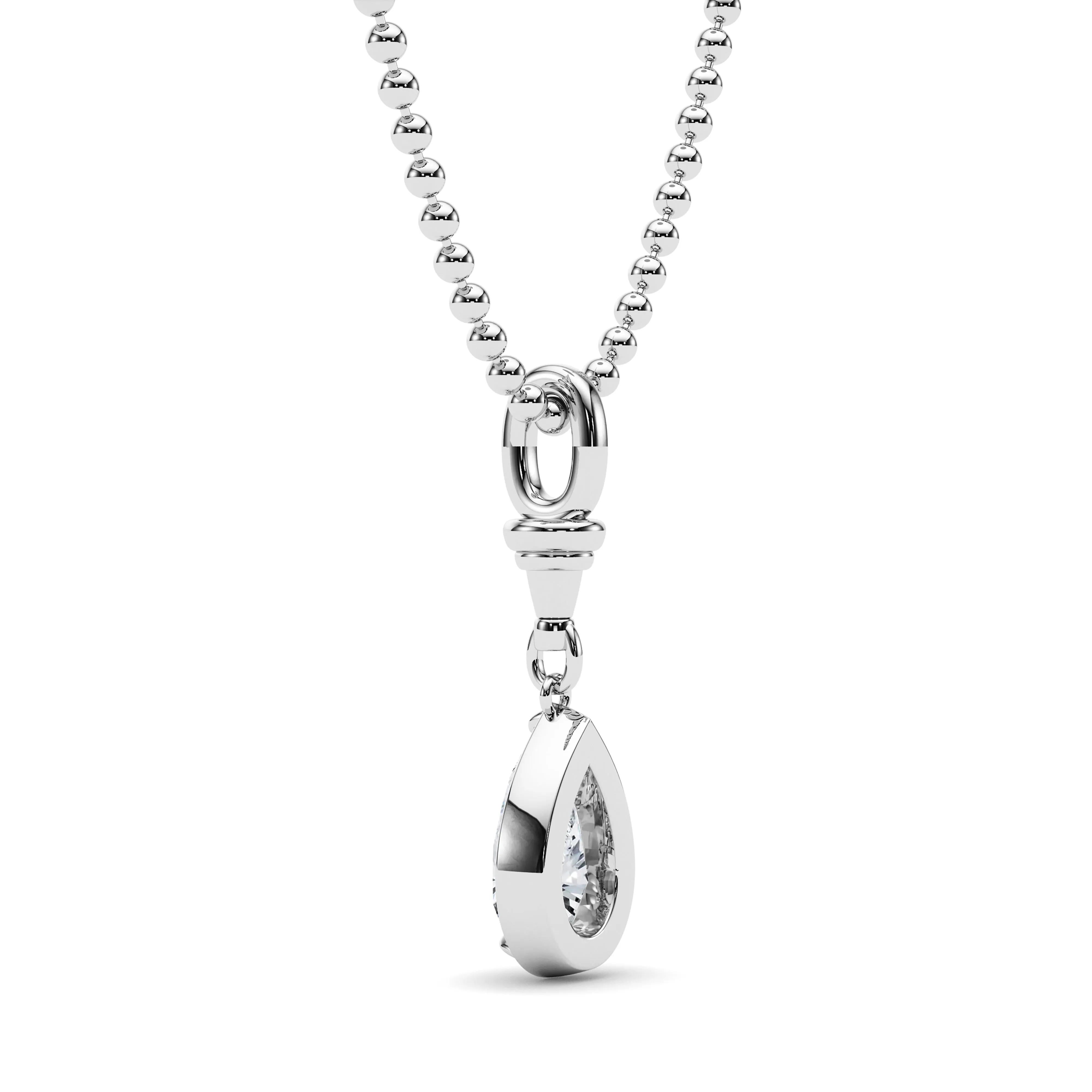 Ball & Chain Pear Shape Diamond Pendant