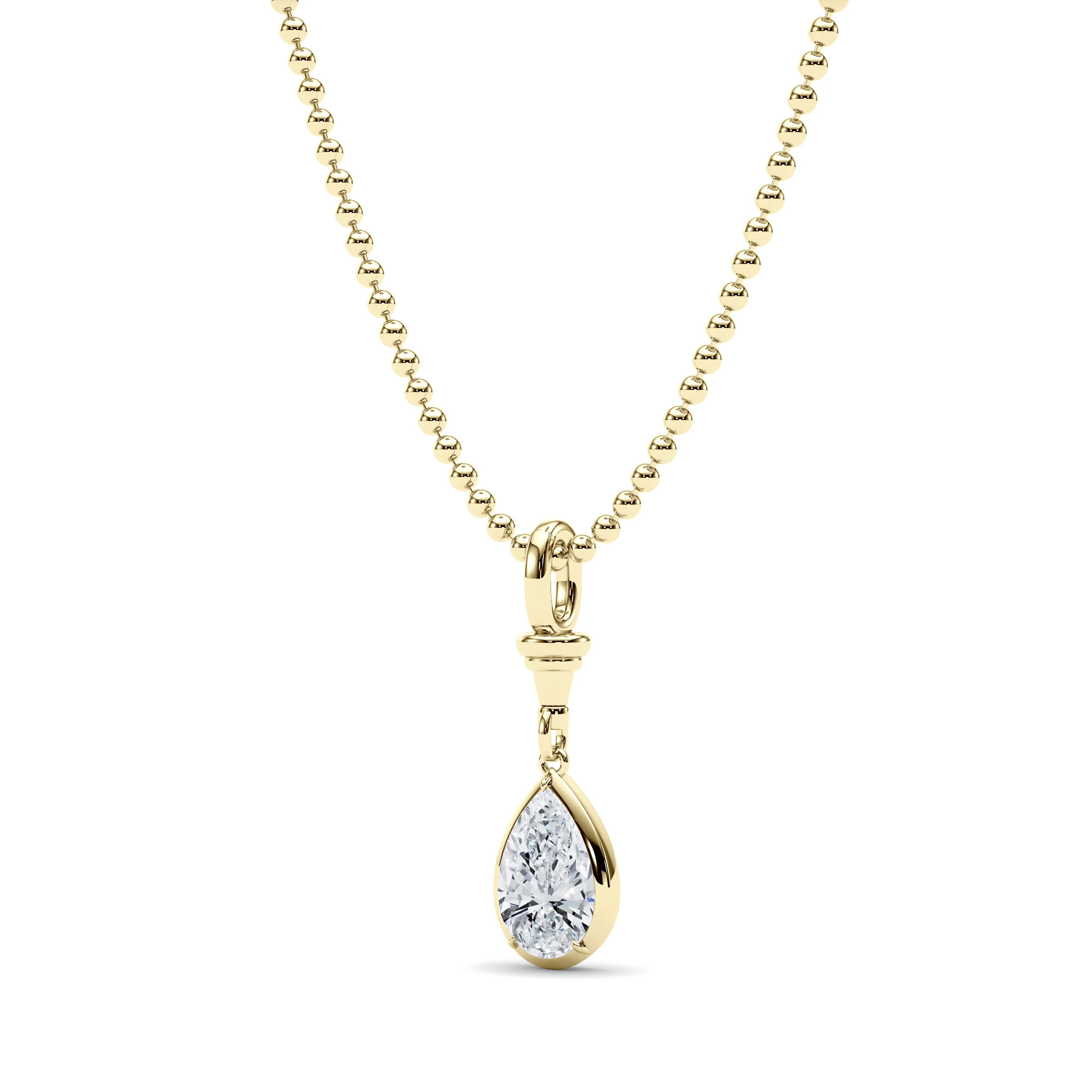 Ball & Chain Pear Shape Diamond Pendant