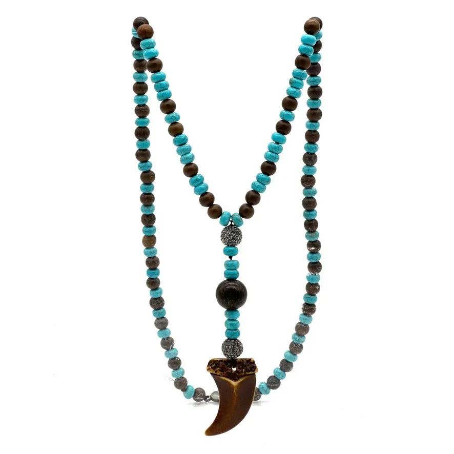 Beaded Brown Tooth Necklace