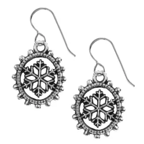 Beaded Snowflake Dangle Earrings