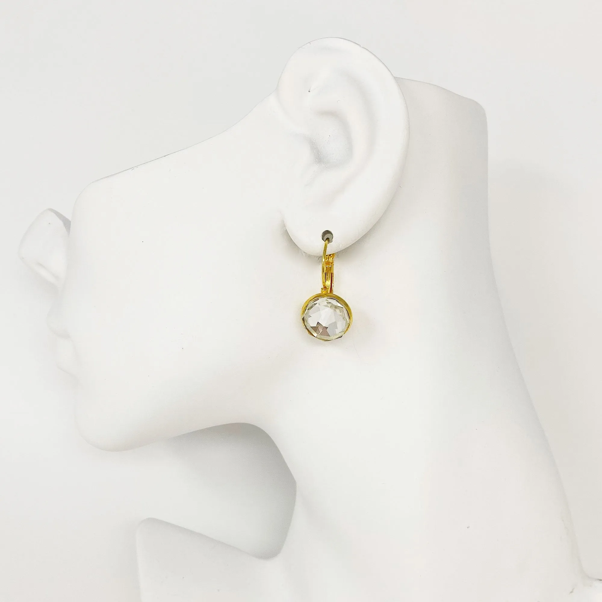 BENTON gold and crystal drop earrings